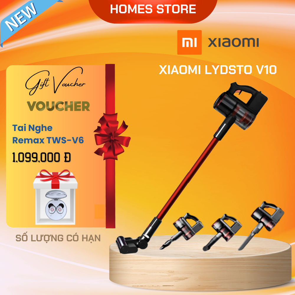 Máy Hút Bụi Cầm Tay Không Dây Xiaomi Lydsto V10 - Lực Hút Siêu Mạnh 25000Pa - Bộ lọc HEPA - Bảo Hành 12 Tháng