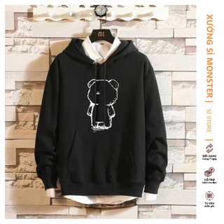 Áo Hoodie Nỉ Bông MonsterX Gấu Rỗng form rộng Oversized ( unisex nam nữ đều mặc được )