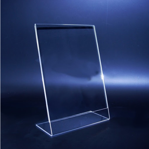 Menu mica chữ L Mini, Bảng tên mica, Bảng tên sản phẩm 9 x 15 cm