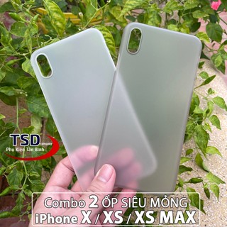 Combo 2 ốp lưng trong nhám unibody iphone x, xs, xs max siêu mỏng
