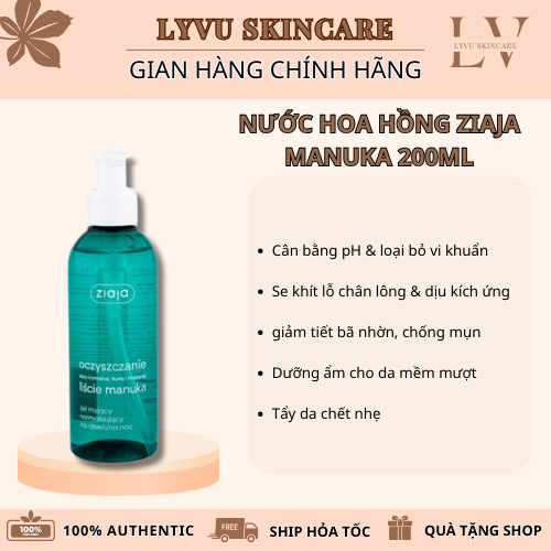 Xịt khoáng & Toner kiềm dầu dưỡng ẩm se khít lỗ chân lông làm sạch da Manuka Tree Z..I..A..J..A