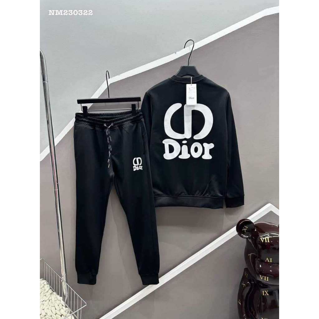 Set Bộ Nỉ Cổ Tròn Nam Phong Cách Thể Thao Phối Chữ DIOOR Hai Mặt Sành Điệu Chất Liệu Nỉ Dày Dặn Ấm Áp