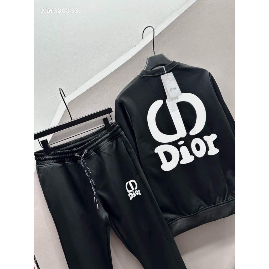 Set Bộ Nỉ Cổ Tròn Nam Phong Cách Thể Thao Phối Chữ DIOOR Hai Mặt Sành Điệu Chất Liệu Nỉ Dày Dặn Ấm Áp