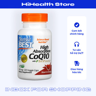 Viên uống bổ sung CoQ10, chống đột quỵ, chống cao huyết áp Dr Best 120 viên 
