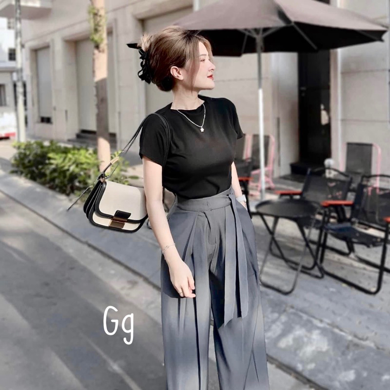 Set Công Sở Áo Thun + Quần Tây tuyết mưa MaM, Set Áo Tay dài Quần dài suông rộng