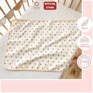 Tấm lót chống thấm, miếng lót thay tã cho bé chất liệu cotton/vải xô thấm hút không bí nóng