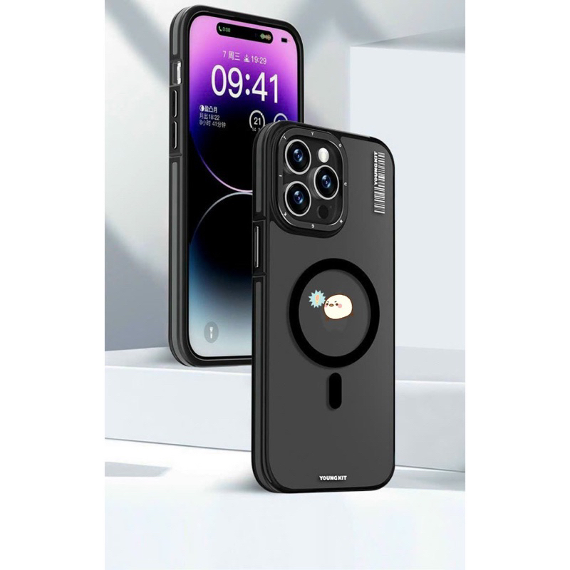 Ốp lưng YOUNGKIT nhám viền màu hỗ trợ sạc cho iPhone 15 Pro Max / 14 Pro Max vành camera bọc nhôm siêu đẹp