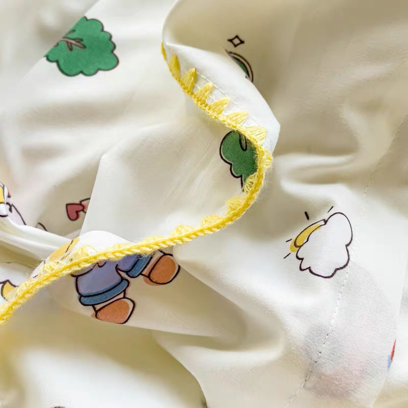 Bộ Chăn Ga Gối Cotton Đũi 4 Món Hoạ Tiết Hoa Nhí Mẫu Mới 2023 Đủ Kích Thước Set Chăn Ga Gối Cotton Bộ Ga Giường Cotton
