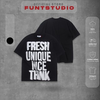 Áo thun tay lỡ unisex funt slogan blur tee