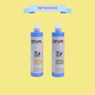 Bộ Dầu Gội Diva Xanh Phục Hồi Và Giữ Màu Nhuộm 500ml và 750ml