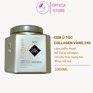 Kem ủ tóc vàng 24k Collagen Luxury Hair Mask mềm mượt tóc 1000ml [ chính hãng]