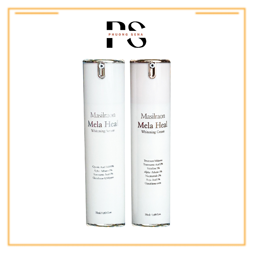SN0631 - Set Ampoule Và Kem Dưỡng  Cho Da Nám Masilraon Mela Heal AHA 15% Tranexamic Acid 2%