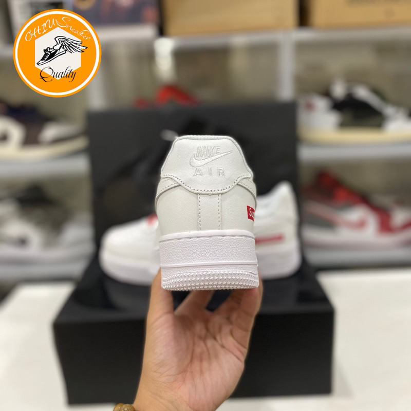Giày Sneaker nam nữ _Nike Air Force 1 Supreme bản cao cấp hộp rút giày nam nữ Af1 trắng supreme