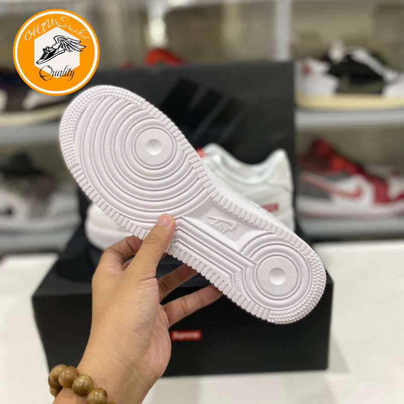 Giày Sneaker nam nữ _Nike Air Force 1 Supreme bản cao cấp hộp rút giày nam nữ Af1 trắng supreme