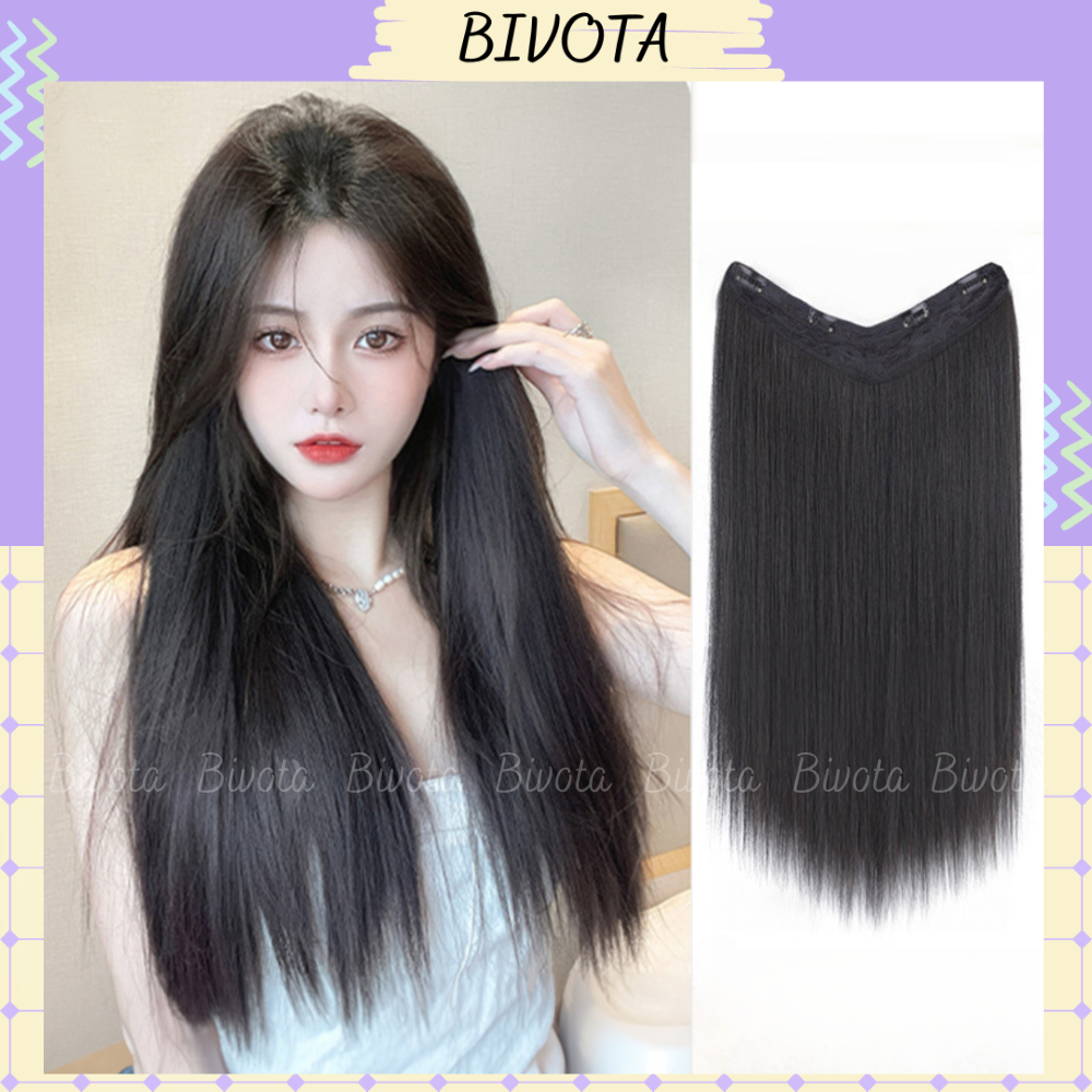 Tóc giả Bivota tóc kẹp chữ U 5 phím thẳng tự nhiên siêu đẹp CM06