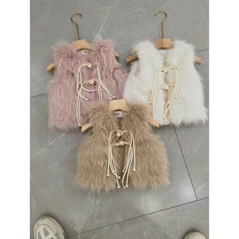 Áo Gile Bé Gái lông Qccc đẹp sz 12-28kg