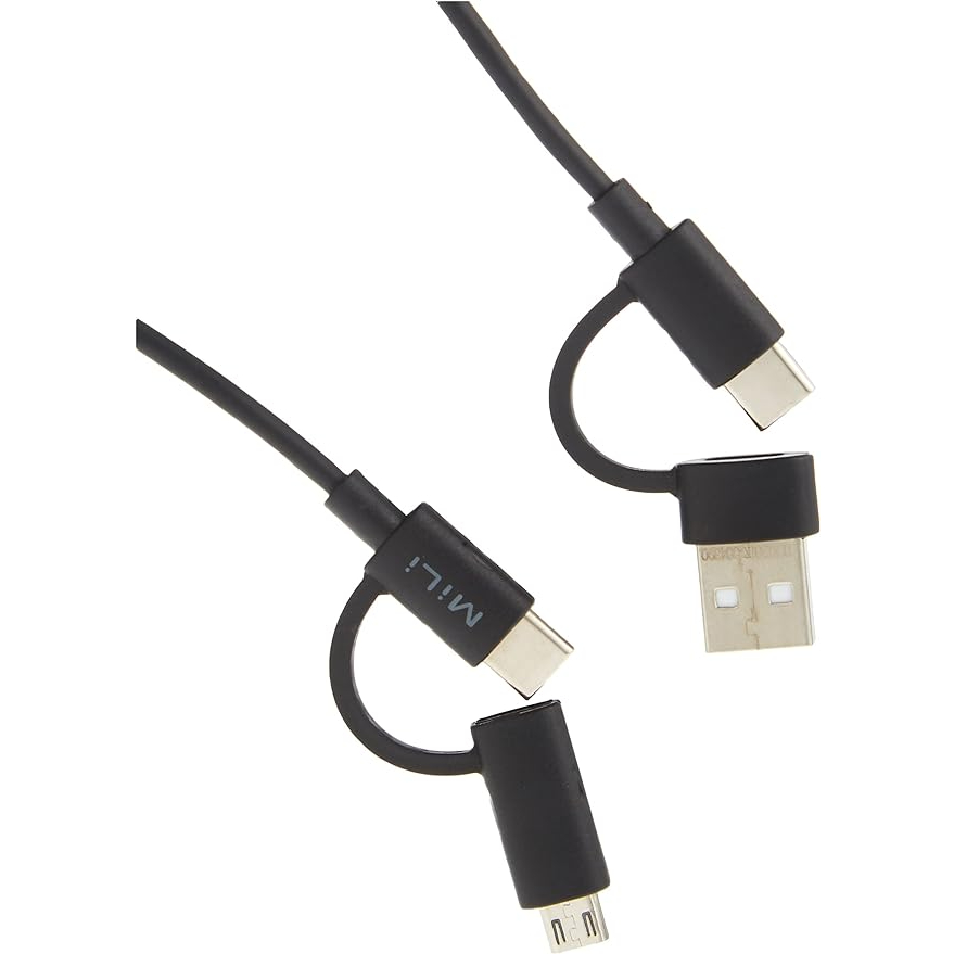 Cáp sạc nhanh MiLi - HX-L41BK 4in1 - Micro USB, Type-C, sạc nhanh 3A - Bảo hành 24 tháng