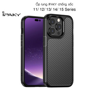 [Hỏa Tốc HCM] Ốp lưng IPAKY iPhone 15/ 15 Plus/ 15 Pro/ Max/ 14/ 14 Plus/ 14 Pro/ Max/ 13/ 12/ 11 Series - CARBON