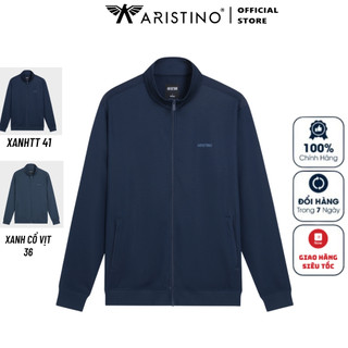 Bộ Đồ Gió Thể Thao Thu Đông Nam ARISTINO ALH008W3 Vải polyester trơn màu dáng suông bo tay gấu áo cổ tròn quần cạp chun