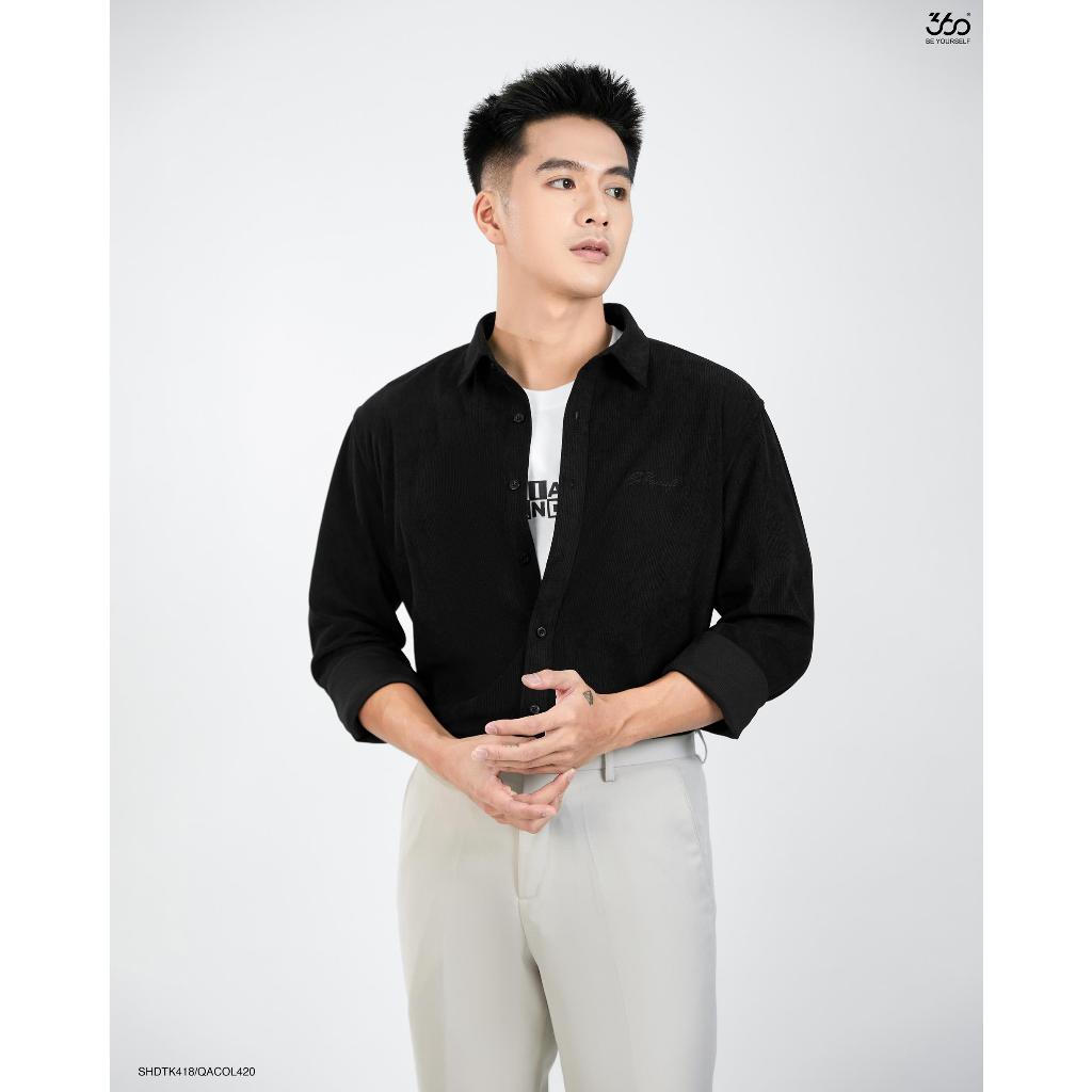 Áo sơ mi nhung tăm nam dài tay 360 Boutique nhiều màu họa tiết phong cách trẻ trung dày dặn - SHDTK418