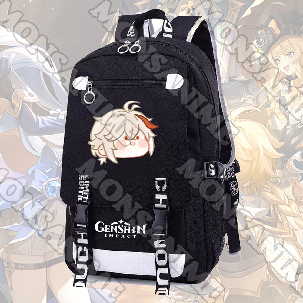 Balo nam nữ GENSHIN IMPACT ver FACE CHIBI in hình game anime chibi cặp sách đi học tiện lợi thời trang
