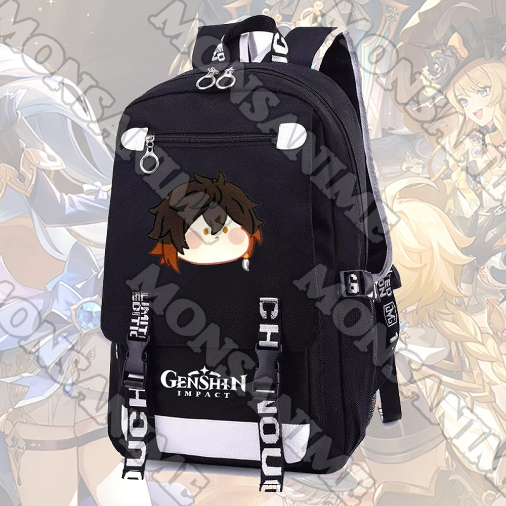 Balo nam nữ GENSHIN IMPACT ver FACE CHIBI in hình game anime chibi cặp sách đi học tiện lợi thời trang