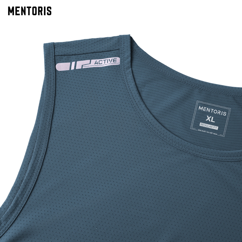 Áo thun ba lỗ nam Mentoris thiết kế trẻ trung năng động,dệt lỗ kim kết hợp vải Coolmax thoáng mát thoát khí tốt MTT02