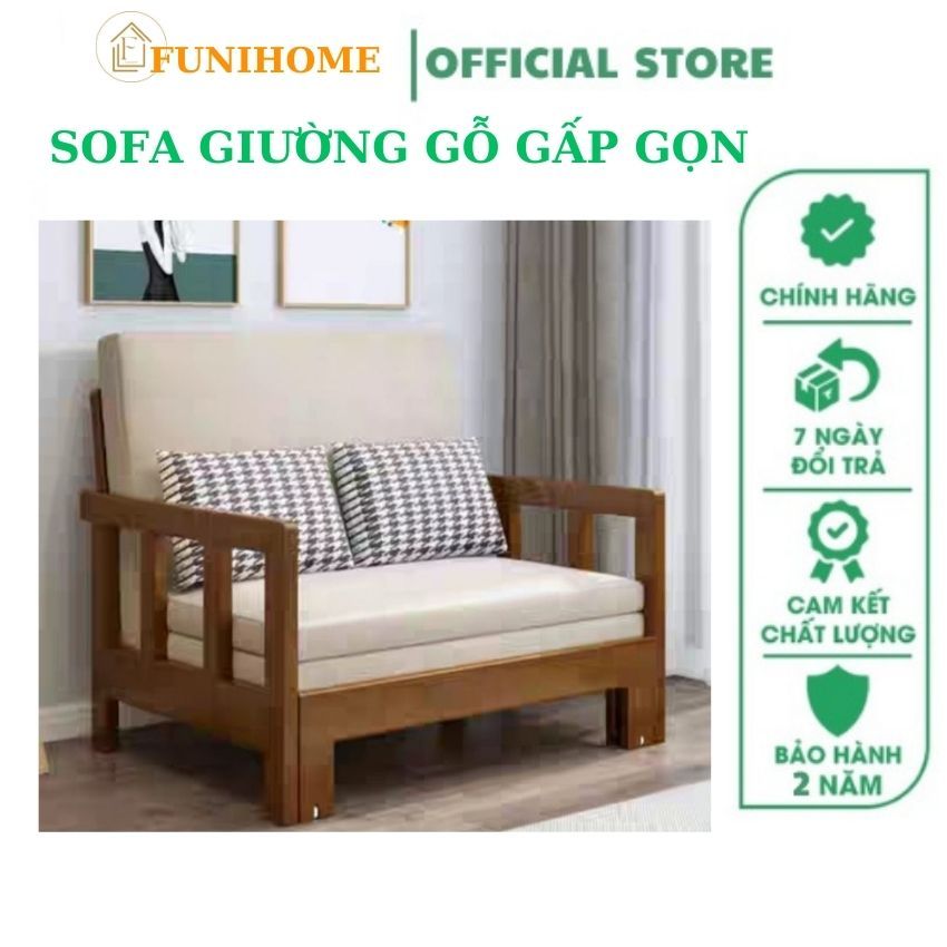 Giường sofa gấp gọn thông minh, Sofa giường kéo đa năng cao cấp , Sofa giường gỗ (luxury.massage)