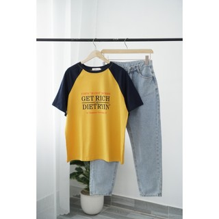 Áo thun Tay Phối Ngắn tay in hình NEONVN - áo thun nữ Chất cotton 100% tay phối màu siêu xinh