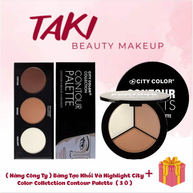 Bảng Tạo Khối Và Highlight City Color Colletction Contour Palette Contour Bronze Highlight (3 Ô)