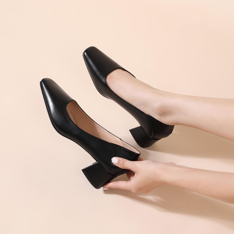 Giày mũi vuông công sở hót vuông 4cm - 2076