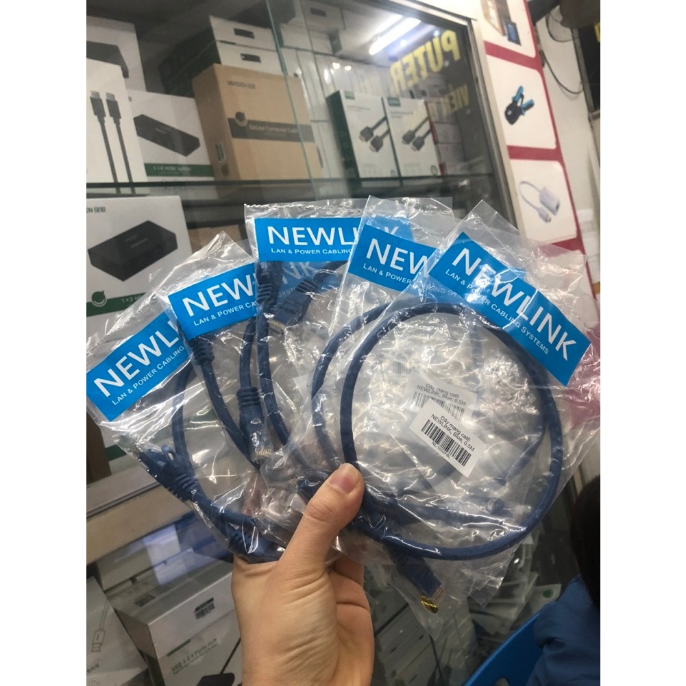 Dây nhẩy mạng Patch cord CAT6 NEWLINK 0.3m, 0.5m-1M-1,5M-2M-3M-5M -đầu đúc Việt nam sản xuất, lõi đồng