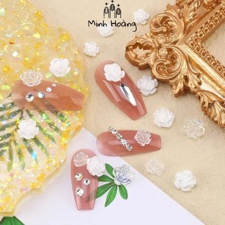 set 30 charm hoa trà trang trí móng tay xinh phong cách hàn quốc