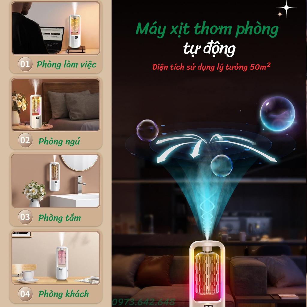 Máy xông tinh dầu tự động hương thơm dịu nhẹ 3 và 5 chế độ Máy khuếch tán hương thơm tự động phun nước hoa hẹn giờ_ BC01
