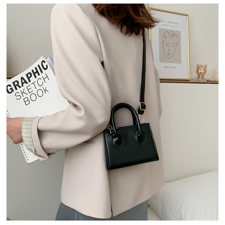 Túi xách tay túi mini hai quai dáng hộp đơn giản dễ phối đồ kèm quai đeo chéo LK355