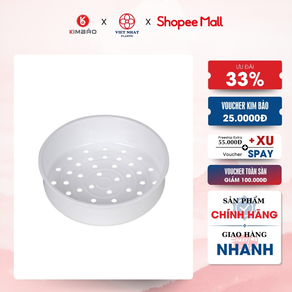Khay Hấp Thức Ăn Nhựa Việt Nhật 5615 Siêu Bền Hình Tròn Xửng Hấp Đồ Ăn Tiên Lợi