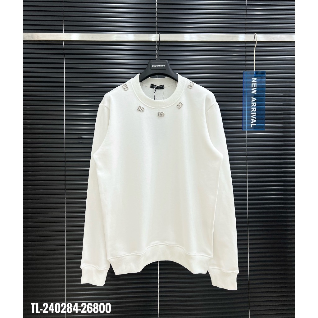 Áo Nỉ Nam D.G Họa Tiết Tay Cao Cấp - Áo Nam D.G Chất Nỉ Đen Vân Logo SPF