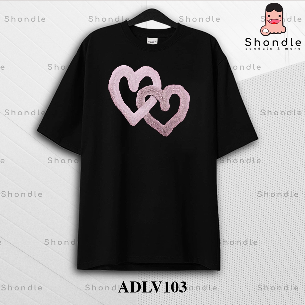 Áo Thun ADLV Trái Tim Hồng Fuzzy Heart Artwork Tay Lỡ Form Rộng Cotton 2 chiều Unisex - Mẫu 103