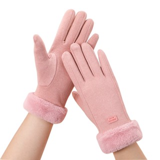  Găng tay nữ có cảm ứng da lộn bên trong có lớp lót lông mềm mịn dày dặn 4 màu 