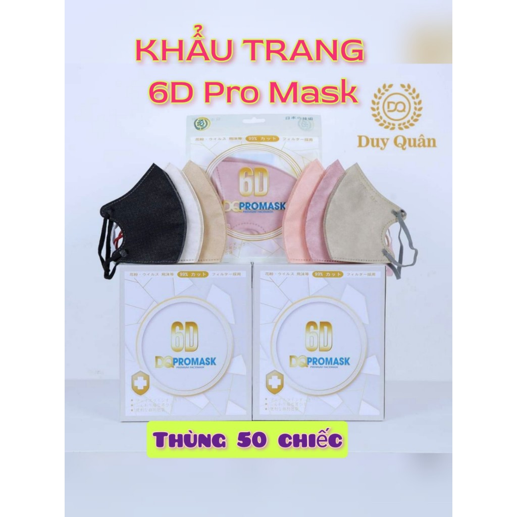 KHẨU TRANG 6D PROMASK DQ (Set 50 cái)