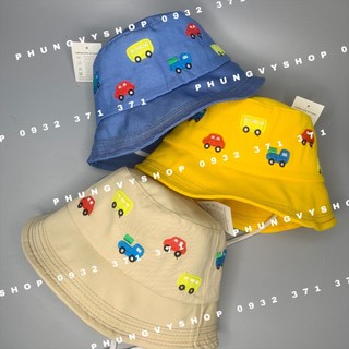 Bé 3-6 Tuổi/Vđ 52cm_Mũ bucket tai bèo vành dễ thương gái trẻ em phungvyshop-nón BO bé trung XE HƠI KAKI