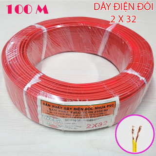 Dây điện đôi 2x32 và 2x24 cuộn 100m,100% đồng