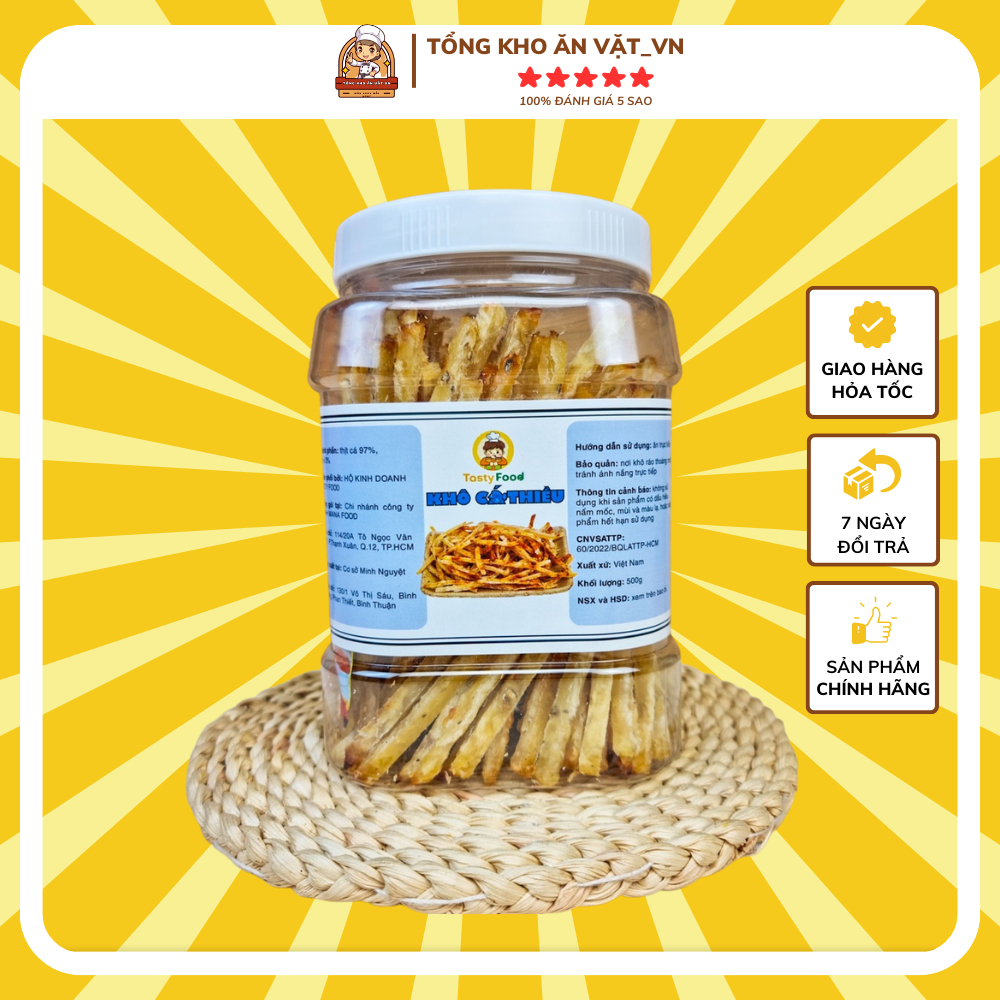 Khô Cá Thiều , Cá Khô Tẩm Gia Vị Hàng Chất Lượng Loại 1 Hũ Vuông 500G