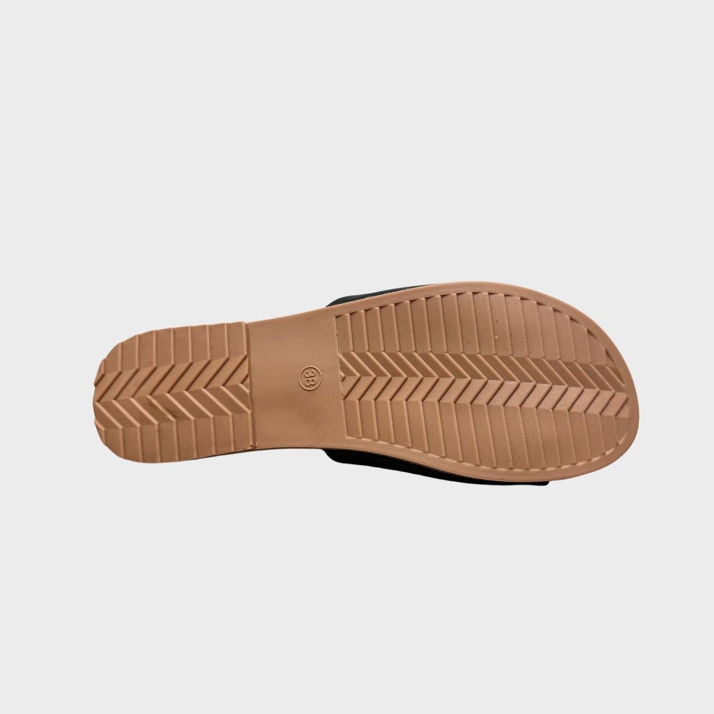 Dép lê nữ đế bằng Emily dép quai ngang thắt nơ xinh xắn vải dạ kẻ thời trang -ED1M