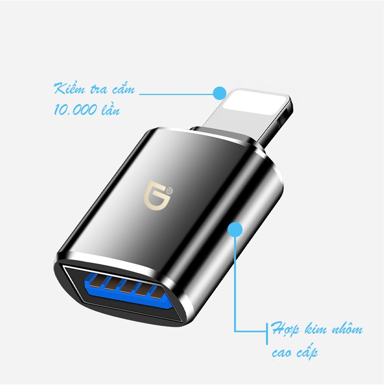 Đầu Chuyển Đổi Điện Thoại Android /Táo Sang USB 3.0 OTG 5Gbps, Kết Nối Phím, Chuột,  USB v.v. - ID CD110 Chính Hãng