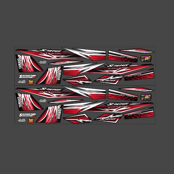 Tem sấm sét 3 lớp chống phai màu dán xe máy sirius 50 - 110