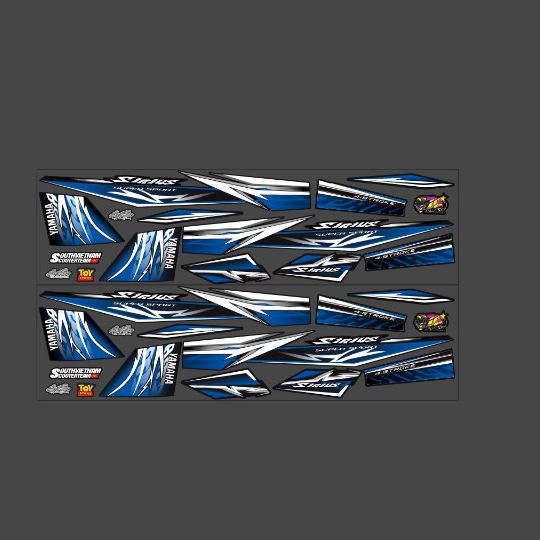 Tem sấm sét 3 lớp chống phai màu dán xe máy sirius 50 - 110