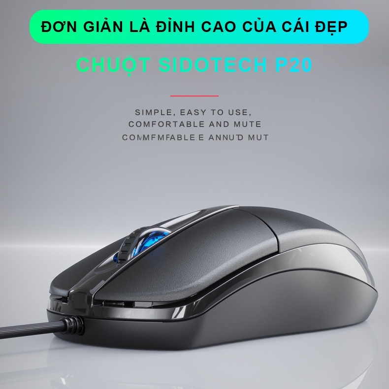 Chuột máy tính có dây văn phòng gaming MINPRO giá rẻ Silent tắt âm chống ồn DPI 1200 chơi game cho laptop