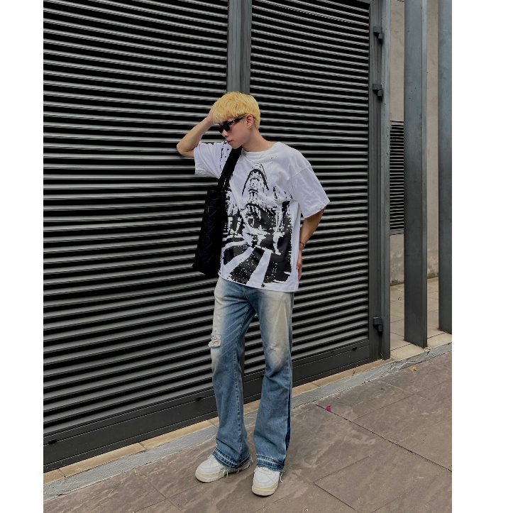 Áo thun nam The Xide áo phông nam nữ unisex in lụa hình thành phố form rộng chất cotton 2 chiều định lượng 250gr co giãn