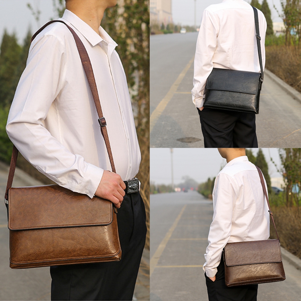 Túi đeo chéo nam da PU , Túi đeo vai đựng tài liệu iPad phong cách Cansual Basic